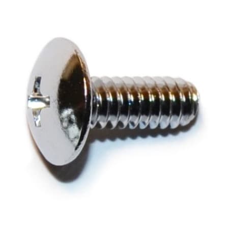 Midwest Fastener #10-24 x 1/2 in Phillips Truss Machine Screw, Chrome Plated Brass, 15 PK 70154